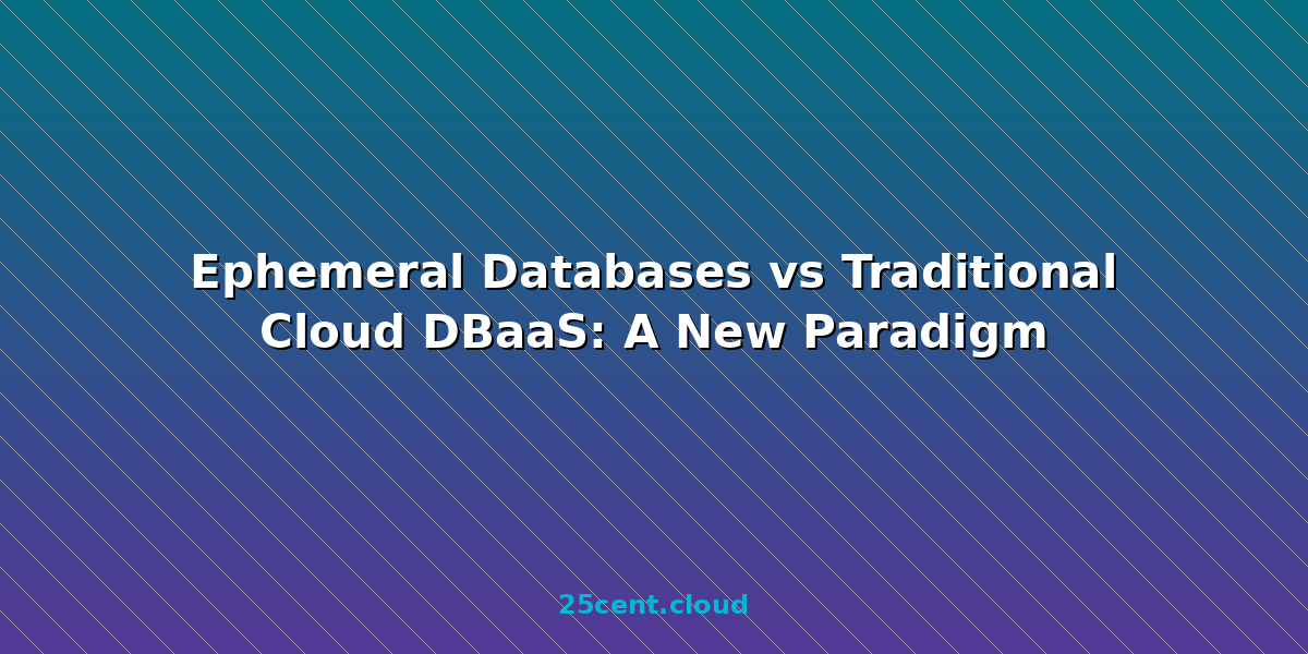 Ephemeral Databases vs Traditional Cloud DBaaS: A New Paradigm